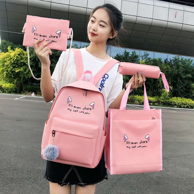 Ba Lô JASMIN NOIR Vải Canvas In Hình Thời Trang Cho Nữ