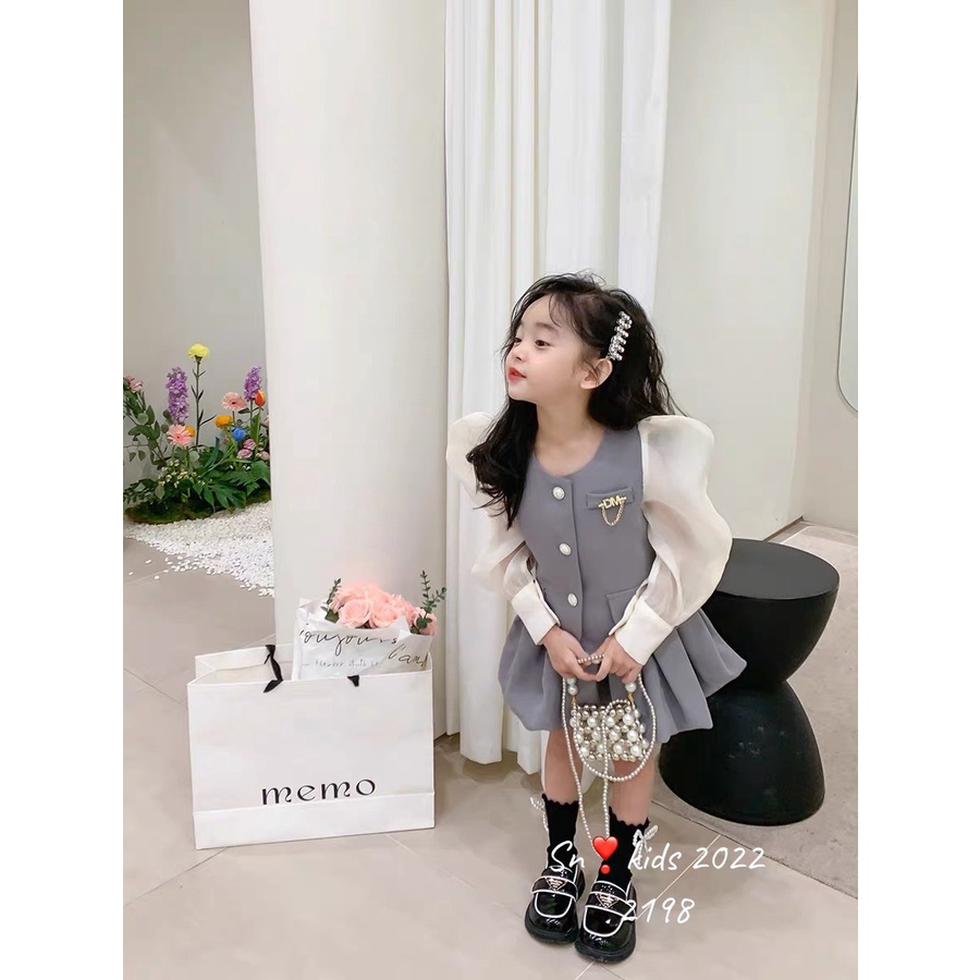Sét điệu tiểu thư cho gái yêu Tay phối tơ mềm Chân váy có quần TONY MEDIA HẰNG KIDS BABY