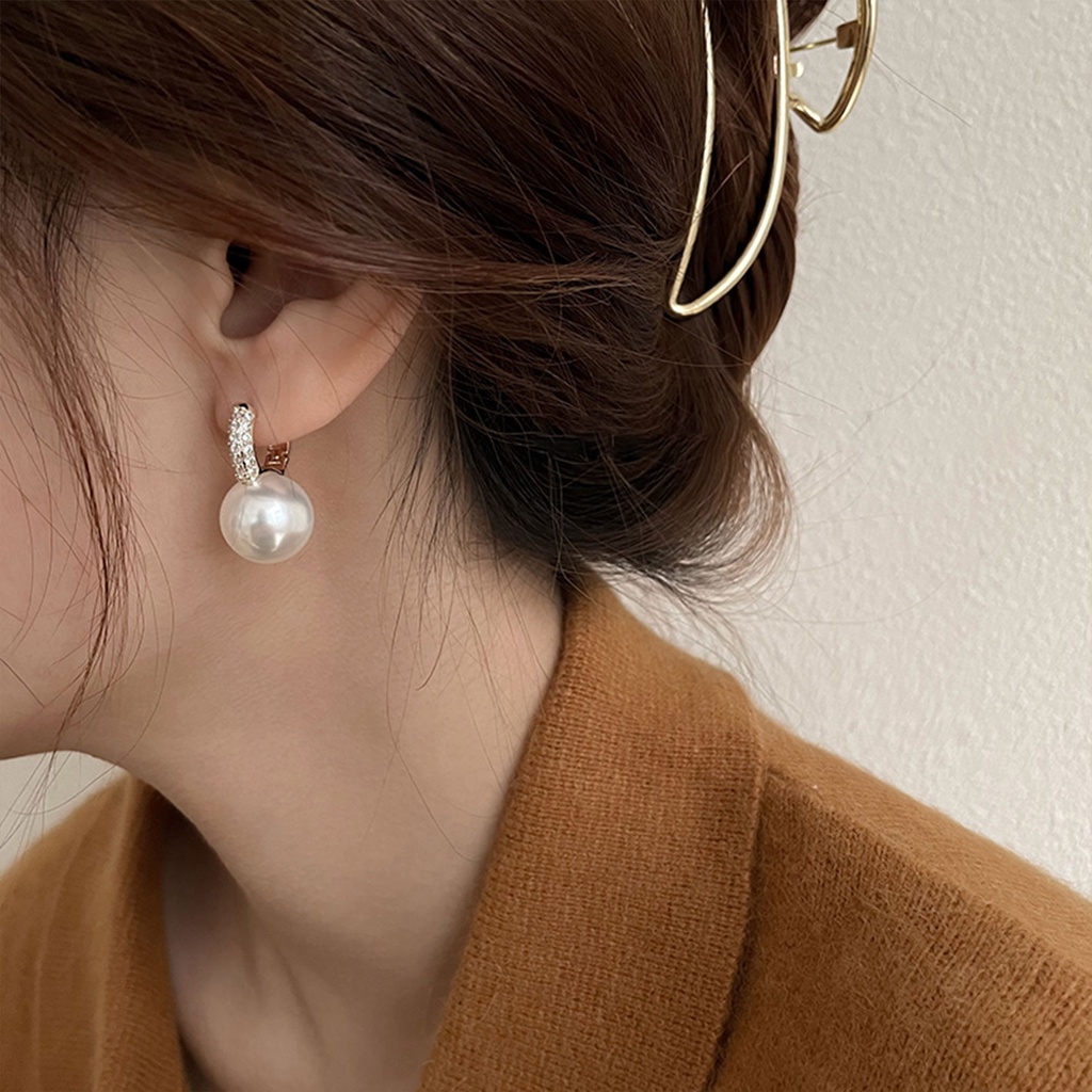 Chất Lượng Cao!Bông Tai Đính Đá Và Ngọc Trai Nhân Tạo Sang Trọng Phong Cách Hàn Quốc Thời Trang Cho Nữ 2022