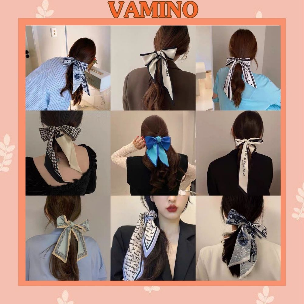 Khăn buộc tóc Vamino khăn lụa đa nặng thời thượng cực phong cách SC40
