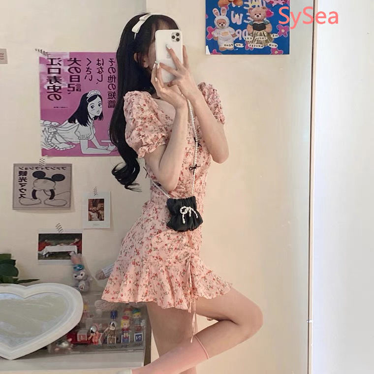 Đầm Voan Ngắn Tay In Hoa Xinh Xắn Dành Cho Nữ | BigBuy360 - bigbuy360.vn