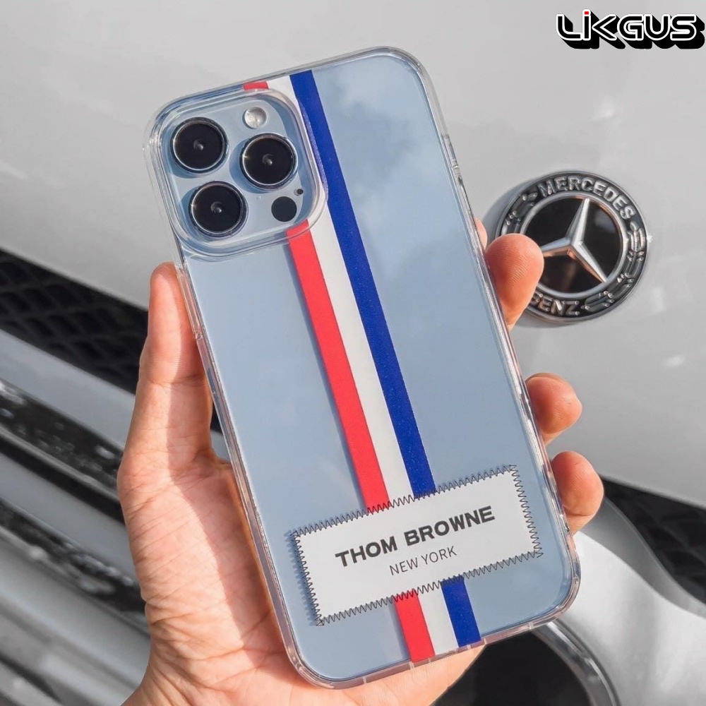 ỐP LƯNG IPHONE 14 PRO MAX - 14 PLUS - 13 PRO MAX - 13 LIKGUS CHÍNH HÃNG LƯNG NHỰA CỨNG TRONG VÂN THOM BROWNE VIỀN DẺO