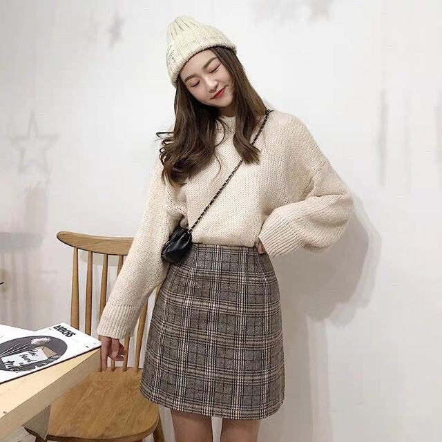 [Mã FAMAYWA giảm 10K đơn 50K] Chân Váy Chữ A Lưng Cao Họa Tiết Sọc Caro Thời Trang | BigBuy360 - bigbuy360.vn