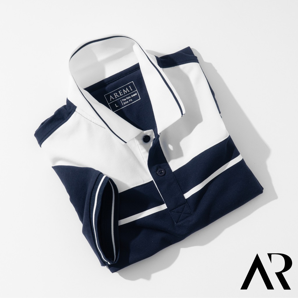 Áo polo nam cổ bẻ phối nhẹ, vải CVC cao cấp, form chuẩn, thiết kế phong cách sang trọng lịch lãm AREMI ARPL51 | BigBuy360 - bigbuy360.vn