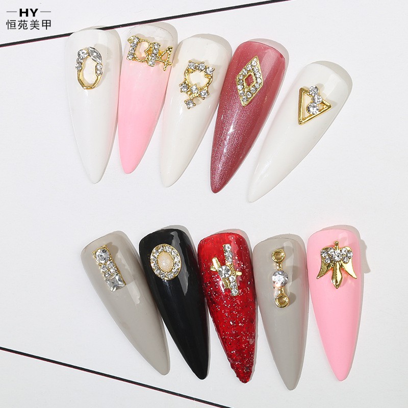 [Hàng mới về] Hạt phụ kiện 1314 trang trí móng tay đính đá 3d làm từ hợp kim cứng cáp bóng bẩy