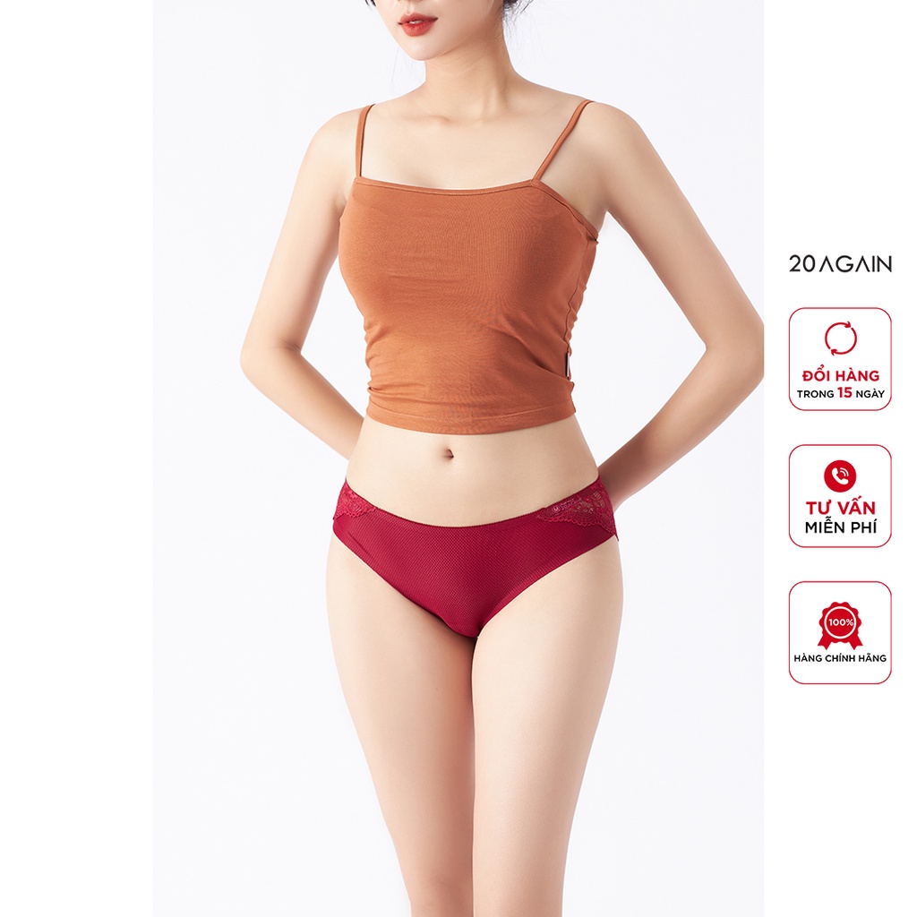 Quần lót thun lạnh phối ren không đường may 20AGAIN, kháng khuẩn, thiết kế sexy, tôn vòng 3 QUA0088