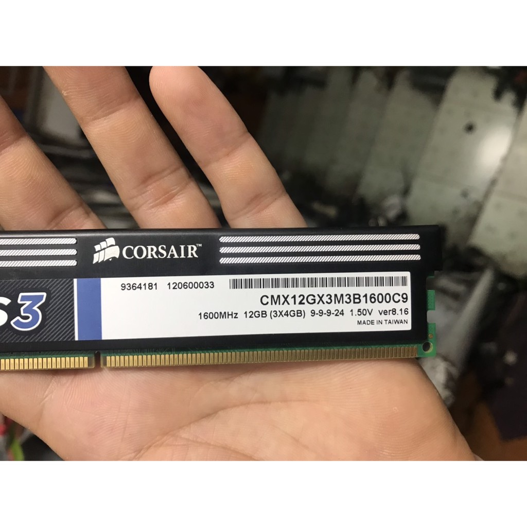 ram cho máy tính bàn ddr3 Corsair XMS3 4gb 1600 bus 12800 pc3 tản nhiệt đen decktop PC memory