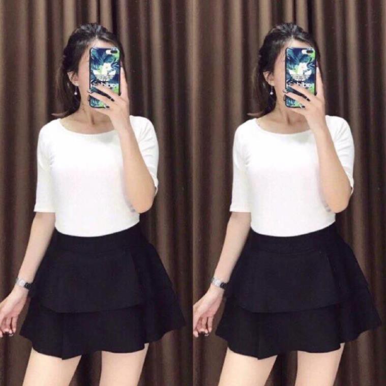 [Rẻ Vô Địch] Chân Váy 2 tầng có quần trong vải Umi co giãn đẹp