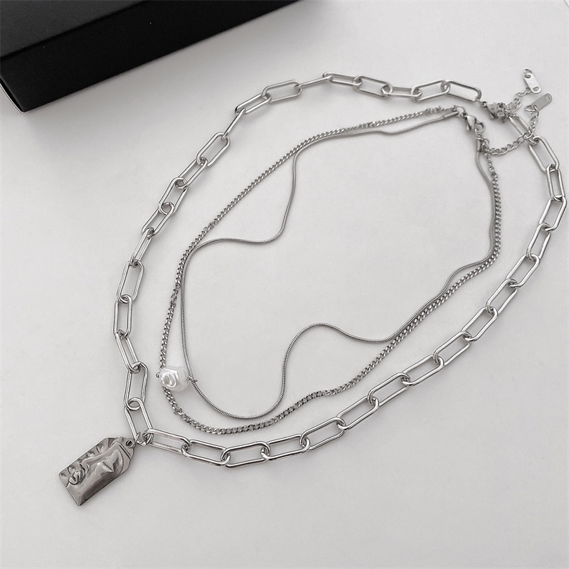 Dây Chuyền Thép Titan Mặt Hình Khuôn Mặt Trừu Tượng 3D Phong Cách Âu Mỹ G012