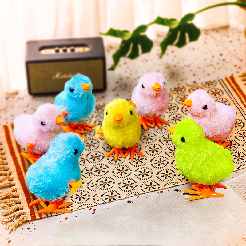 FEPITO Dễ Thương Sang Trọng Gió Up Gà Trẻ Em Giáo Dục Nhảy đồ Chơi Đồng Hồ Nhảy đi Bộ Đồ Chơi Gà Con