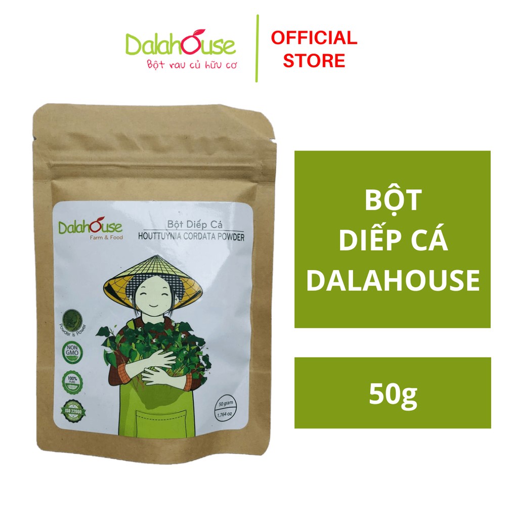 Bột Diếp Cá Sấy Lạnh Dalahouse nguyên chất 100% từ tự nhiên hỗ trợ bệnh trĩ, thanh lọc cơ thể