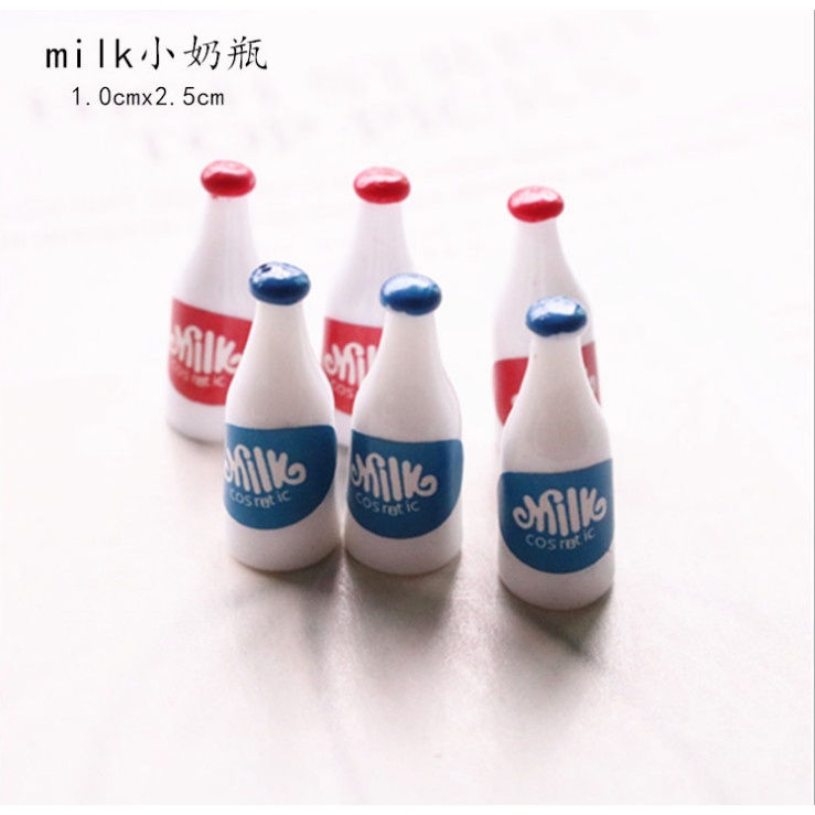 Mô hình chai sữa Milk mini trang trí nhà búp bê, nhà mô hình DIY