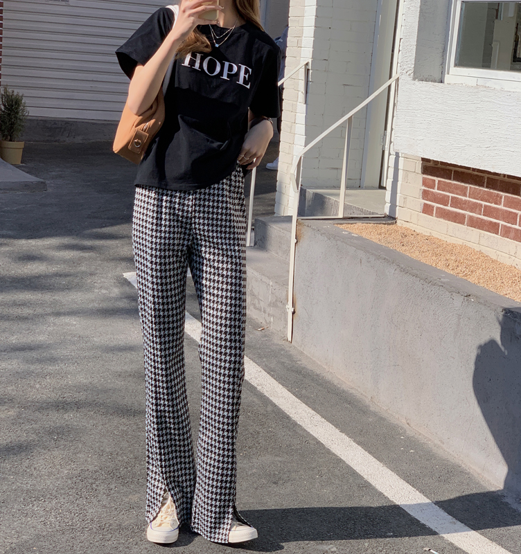 Quần Dài Lưng Cao Sọc Caro Phong Cách Hàn Quốc 41382 | BigBuy360 - bigbuy360.vn