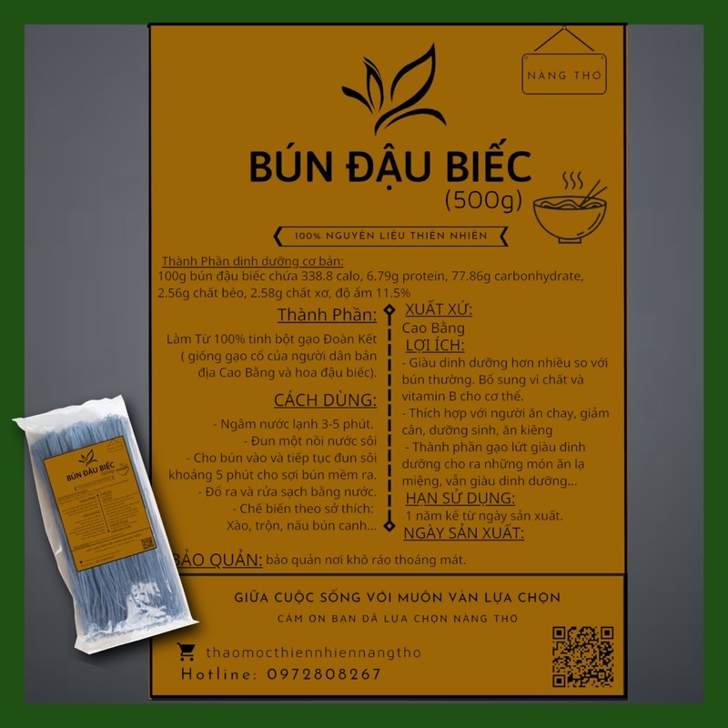 ĐẶC SẢN BÚN GẠO LỨC HOA ĐẬU BIẾC CAO BẰNG - 1000gr EAT CLEAT