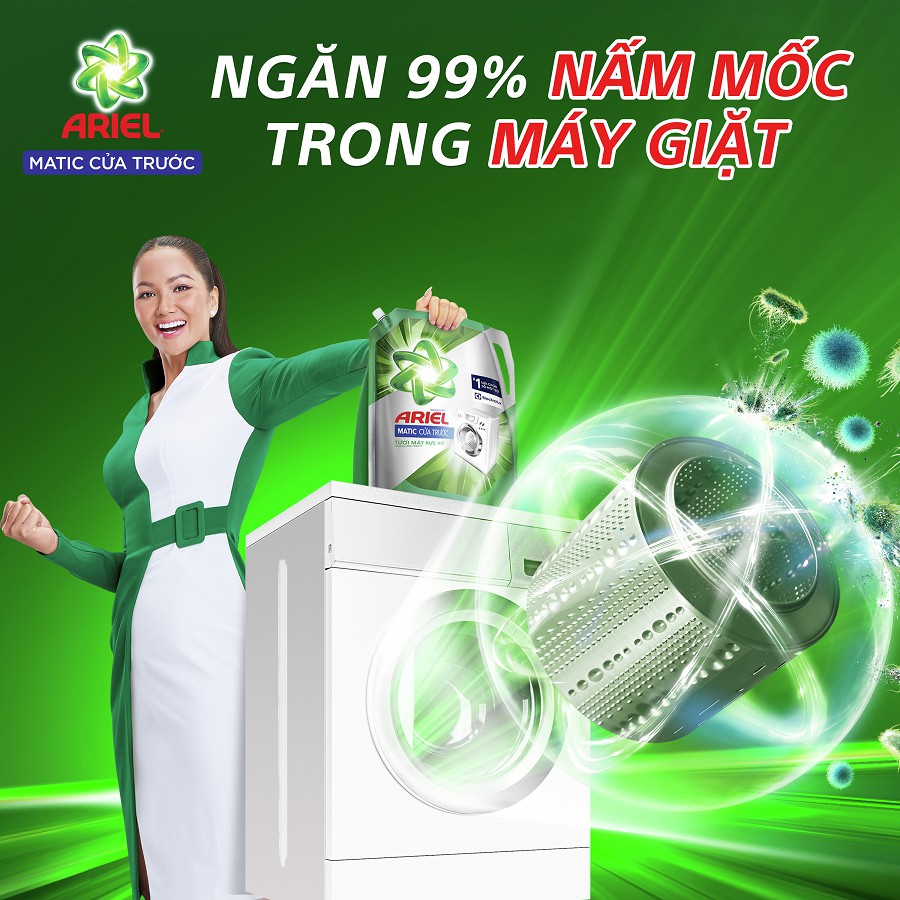 Nước Giặt Ariel Cửa Trước Nhiều Mùi Hương - Túi 3.6Kg/3.25Kg/3.05Kg:Bung Tỏa Đam Mê