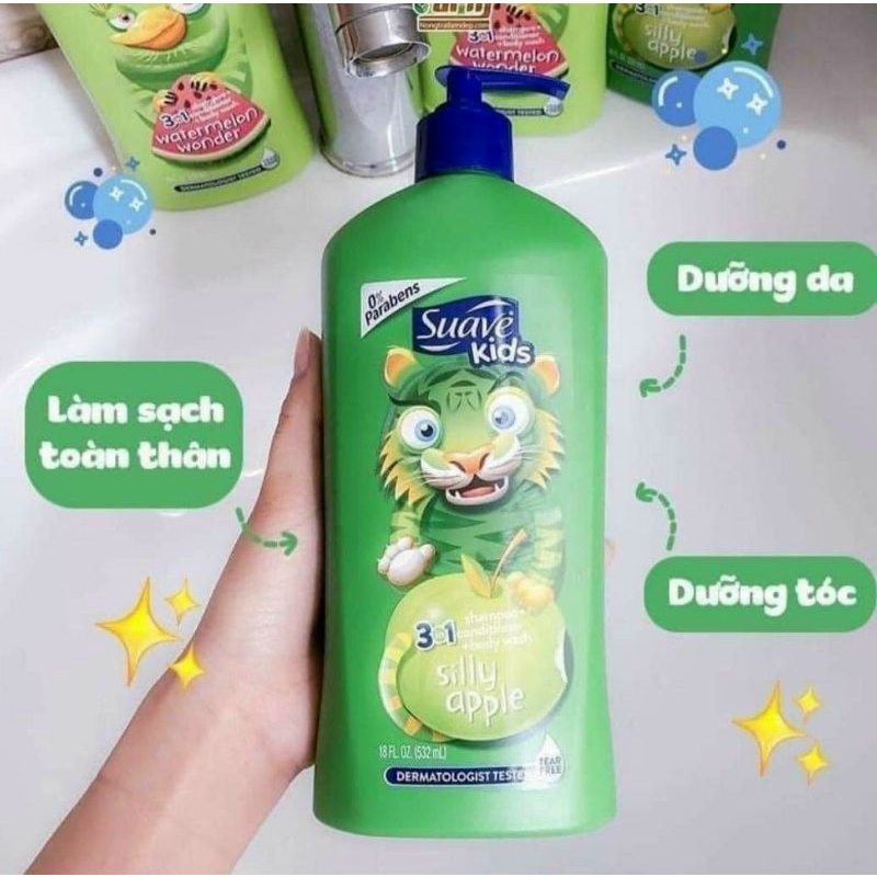 Sữa tắm cho bé Suave kids 3in1 của Mỹ