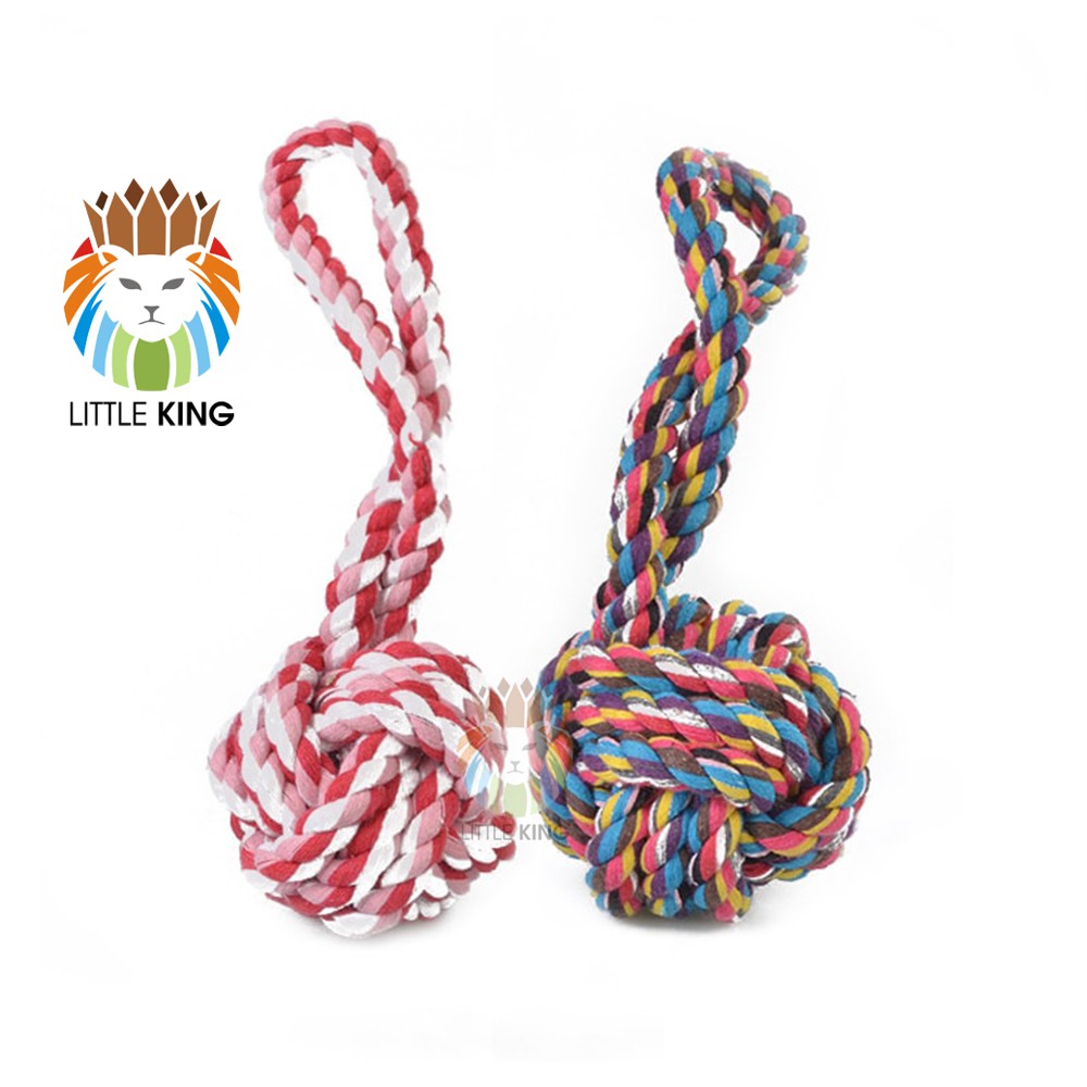 Đồ chơi cho chó gặm Bóng cuộn dây thừng 22cm Little King nhiều màu sắc