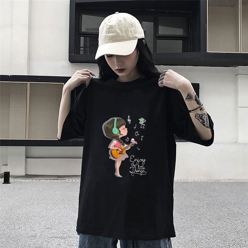 Áo Phông Nữ Cotton 100% In Hình 3D Cao Cấp Phong Cách - Áo Thun Gildan Nam Nữ Unisex Ngắn Tay Chất Mát Mùa Hè Szone PF38