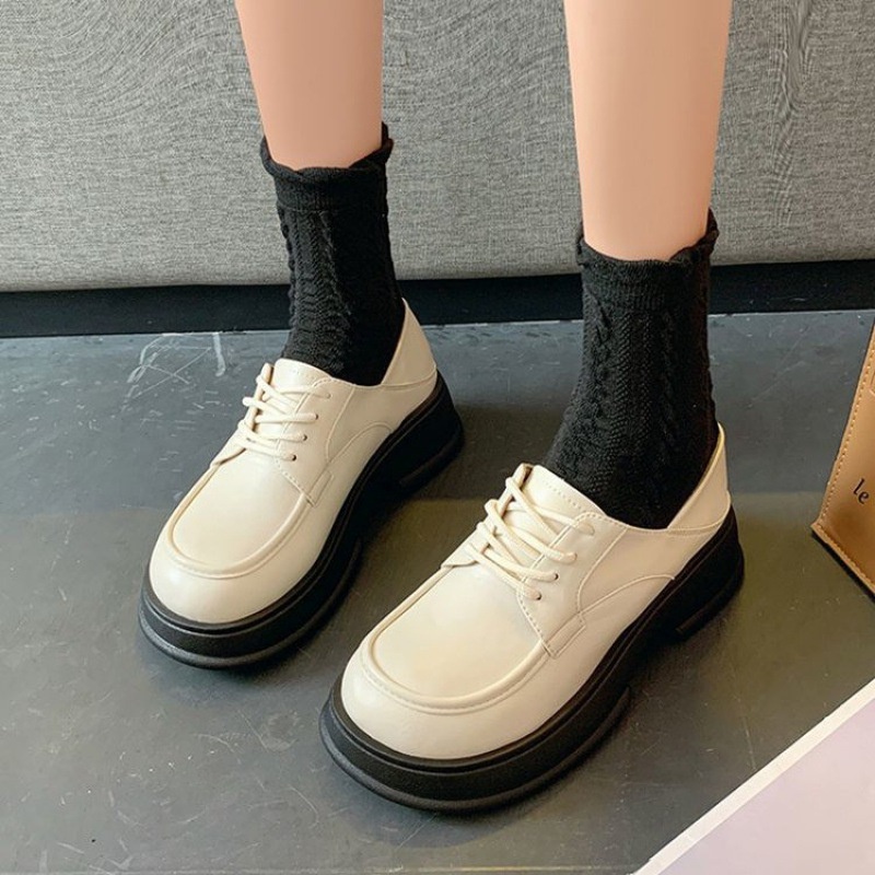 Giày Lolita Cổ Thấp Oxford Nữ Màu Đen Kem Hót Trend Đế Cao Loại 1 Hàng Quảng Châu Phong Cách Hàn Quốc