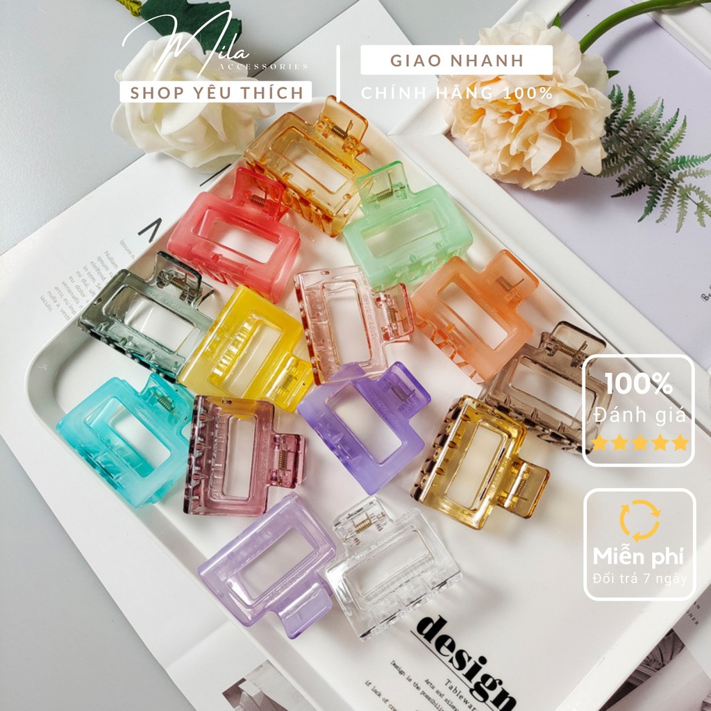 Kẹp tóc càng cua nữ Hàn Quốc MILA KT107 ❤️RẺ VÔ ĐỊCH❤️ nhựa Acrylic cao cấp màu sắc ngọt ngào Mila Accessories