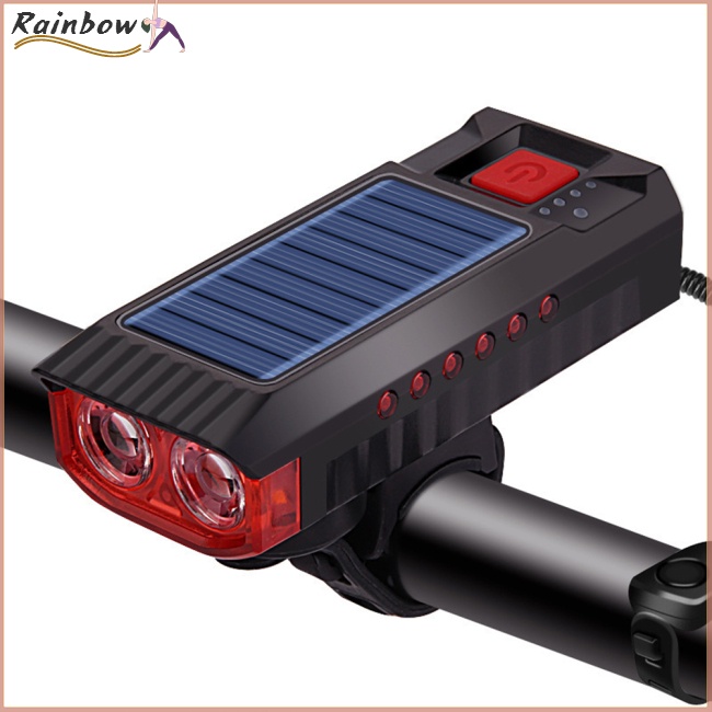 Đèn Led Năng Lượng Mặt Trời 4000mah 4 Chế Độ Kèm Sạc Usb Tiện Dụng Cho Xe Đạp