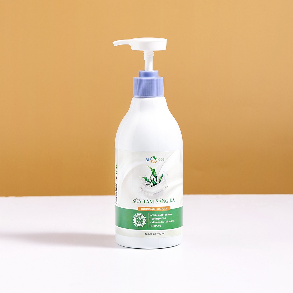 Sữa Tắm Sáng Da BIOCOS - Tinh Chất Thảo Mộc Dưỡng Ẩm Sáng Da 400ml