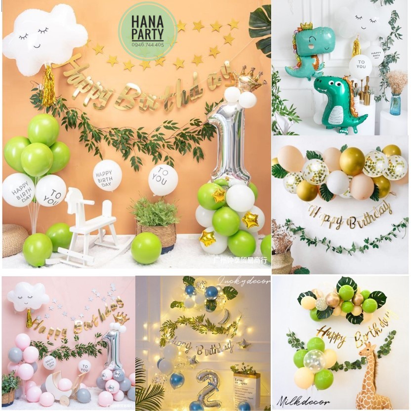 Set Bong Bóng Trang Trí Sinh Nhật Hot Trend 2021 Phong Cách Hàn Quốc Phụ Kiện Trang Trí Sinh Nhật Happy Birthday