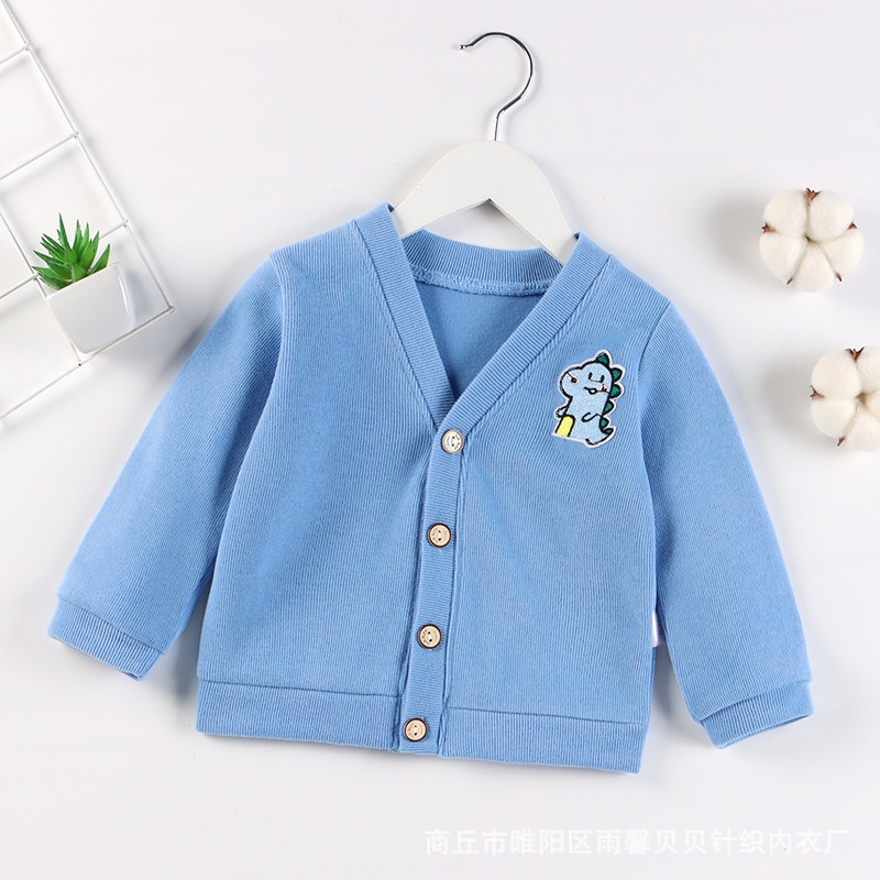 Áo khoác cardigan tay dài cổ chữ V thời trang thu đông dành cho trẻ em 70-120cm