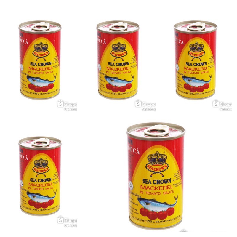 🐠🐠5 hộp Cá hộp sốt cà Sea Crown( Date mới )