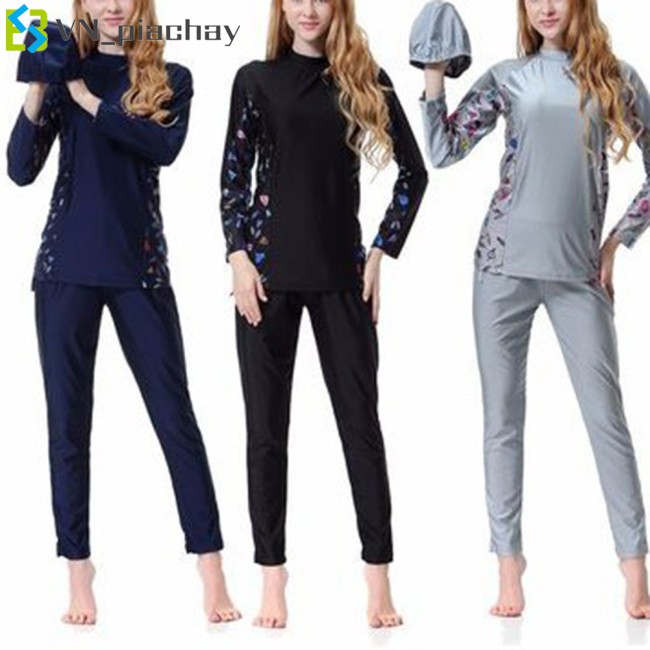 Bộ Đồ Bơi Dài Tay In Họa Tiết Gợi Cảm Cho Nữ