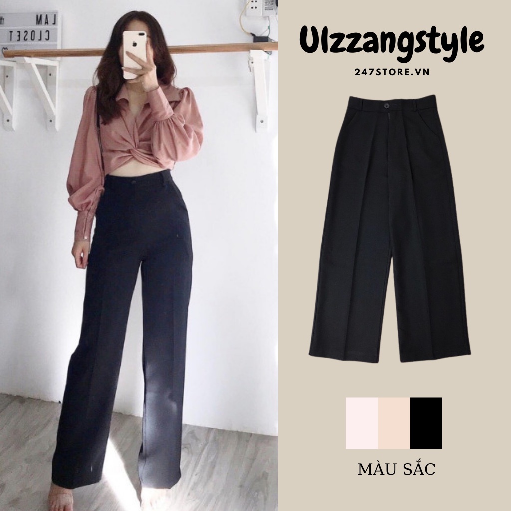 Quần culottes rộng cạp cao khoá trước 1 khuy 333