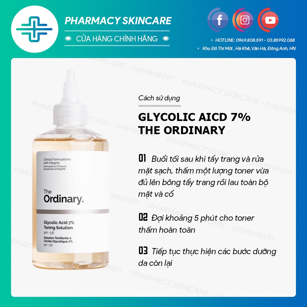 Toner Tẩy Da Chết The Ordinary Glycolic Acid 7% Toning Solution