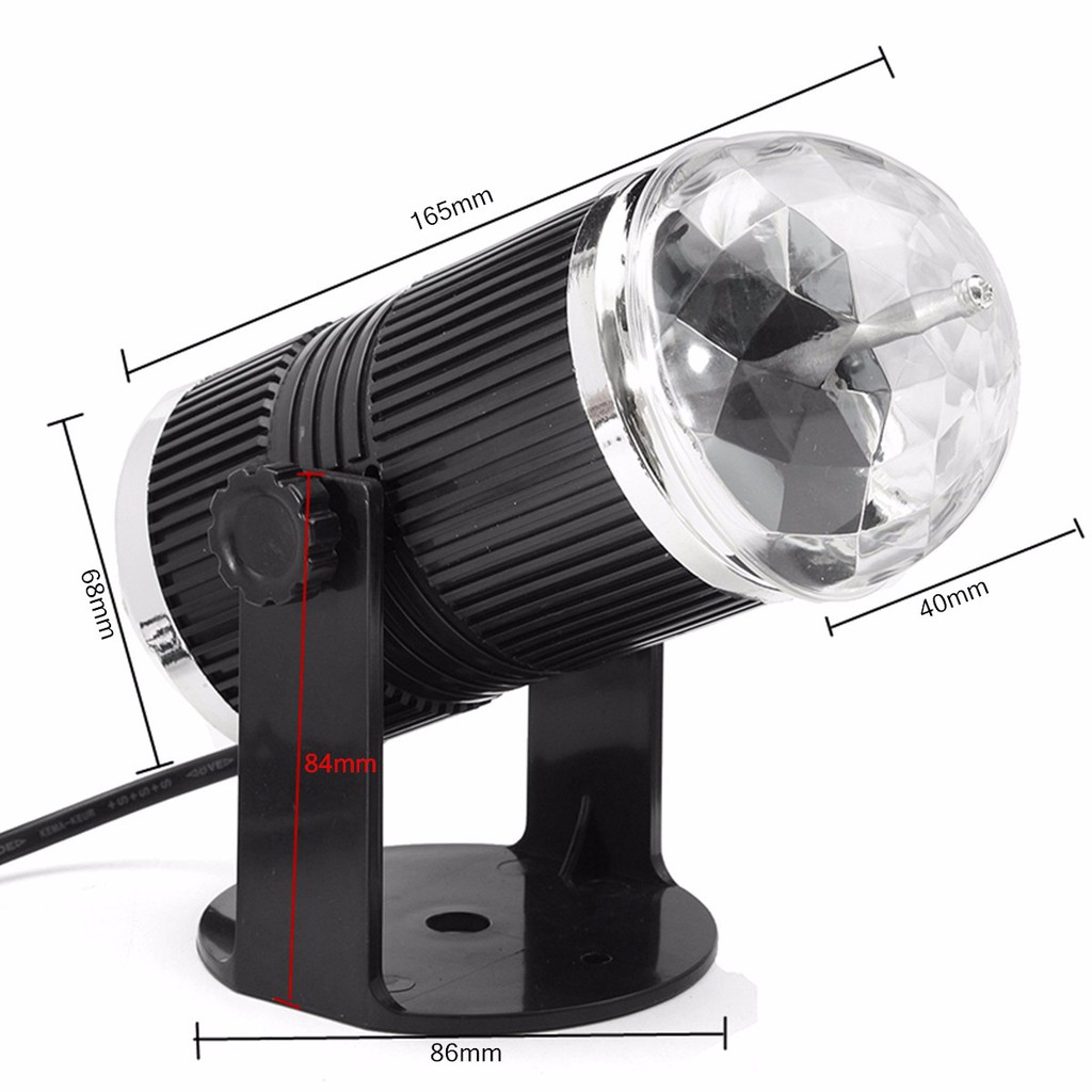 Đèn Led Cầu Xoay Pha Lê 7 Màu Cảm Ứng Âm Thanh