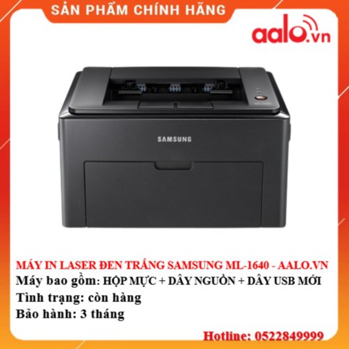 MÁY IN LASER TRẮNG ĐEN SAMSUNG ML - 1640 ( TẶNG HỘP MỰC , DÂY NGUỒN , DÂY USB MỚI )