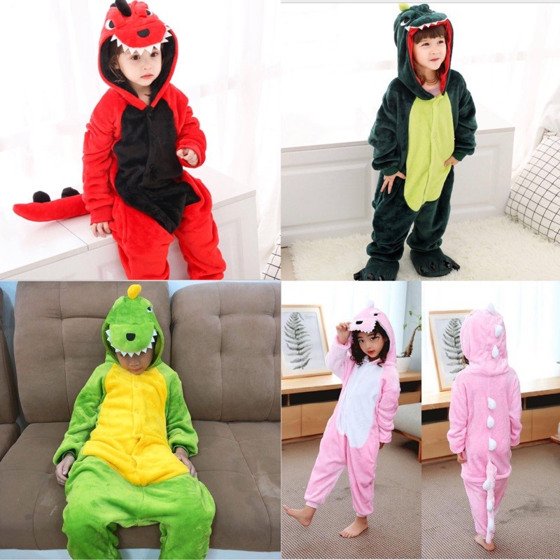 Bộ liền quần hình thú khủng long đáng yêu cho bé trai và bé gái(không kèm bàn chân)