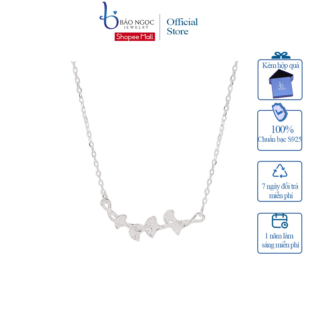 Dây Chuyền Bạc Nữ S925 Hình Lá Bảo Ngọc Jewelry DB-1584