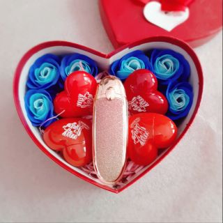 QUÀ TẶNG 8/3 - HỘP QUÀ TRÁI TIM HỒNG SÁP VÀ SON