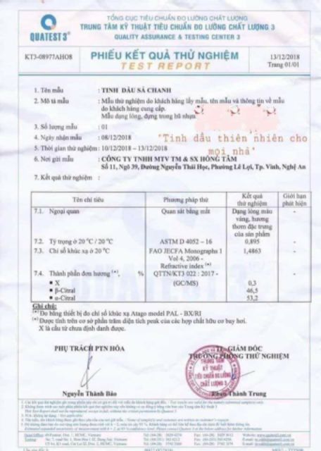 Tinh dầu xả chanh nguyên chất loại 1 I đuổi muỗi I xông phòng I khử mùi (100ml0
