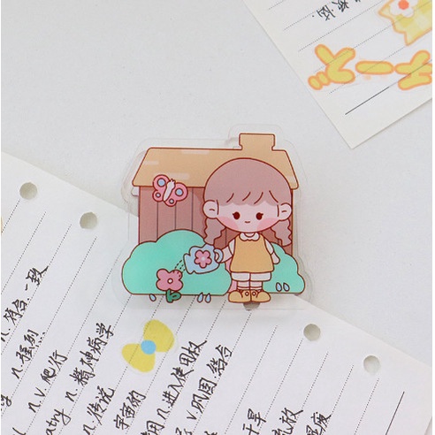Kẹp Giấy Chất Liệu Nhựa PP Trong Suốt Kiểu Hoạt Hình Xinh Xắn