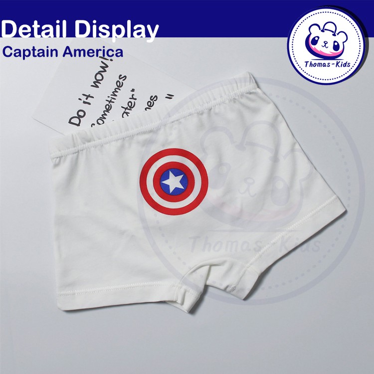 Set 5 Quần Lót Boxer Cotton Kháng Khuẩn In Họa Tiết Hoạt Hình Siêu Anh Hùng Thoải Mái An Toàn Cho Bé Trai 3-12 Tuổi