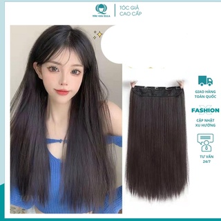 Tóc giả kẹp thẳng 6 phím dài 60cm, sợi tơ cao cấp