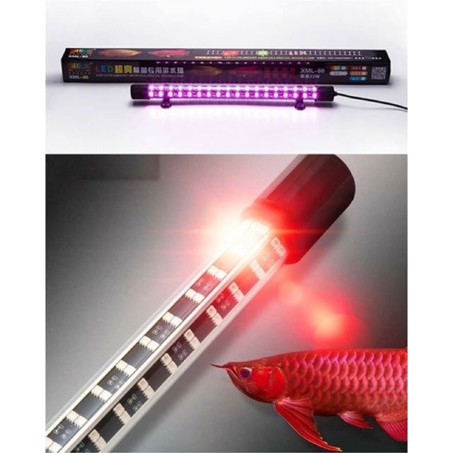 Bóng  Đèn Led 4 Hàng Bóng Màu hồng cho Hồ Cá Xuan Mei Long 1Mét. Phụ Kiện Hồ Cá Bóng Đèn LED Hồ Cá X