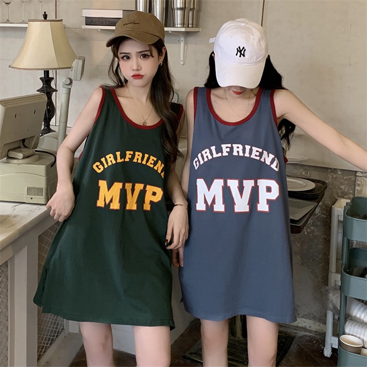 SUXI Áo Sát Nách Cổ Tròn Hoạ Tiết Chữ In Thời Trang Mùa Hè