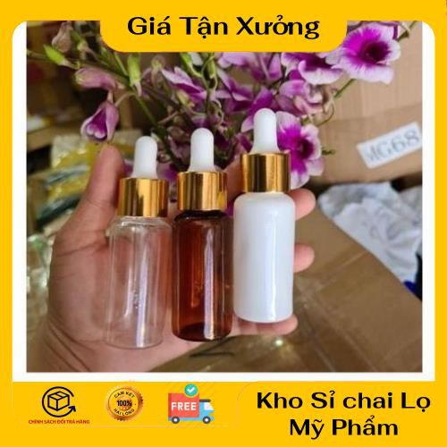 Lọ Chiết Serum ❤ TRÙM SỈ ❤ [30ml,50ml,100ml] Chai nhựa pet đựng tinh dầu bóp giọt Khoen vàng chiết mỹ phẩm .