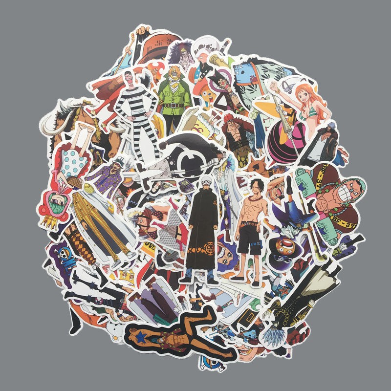 Set 75 miếng sticker trang trí cơ thể kiểu nhân vật one piece chống thấm