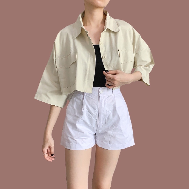 Avenia Áo Thun Lửng Tay Ngắn 3/4 3 PER 4 Có Túi Bằng COTTON Màu Xanh Dương/Cam/Đỏ Đậm/Hồng Cho Nữ