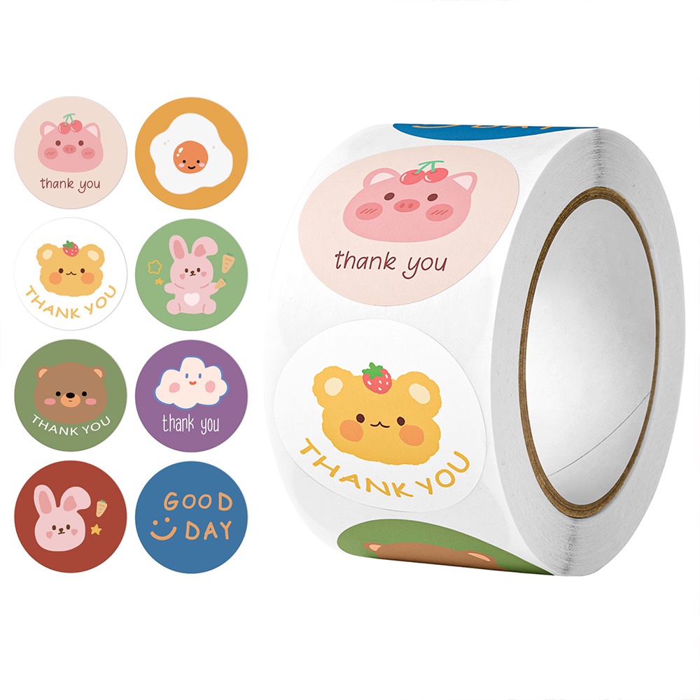 Set 500 Miếng Dán Trang Trí Sổ Tay/Nhật Ký Hình Gấu Hoạt Hình Sáng Tạo DIY
