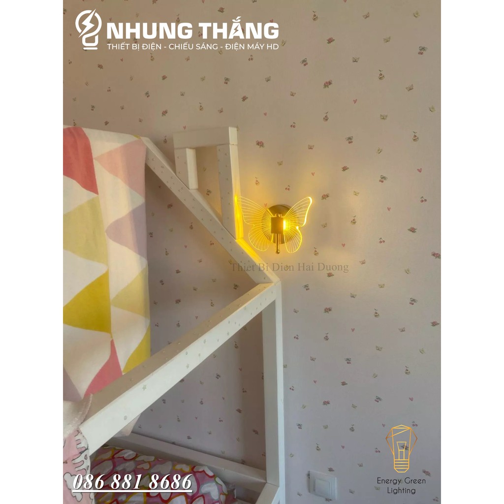 Đèn Tường LED Hình Con Bướm DT-279 Decor Vintage - 3 Chế Độ Ánh Sáng - Trang Trí Trong Nhà , Cầu Thang , Hành Lang