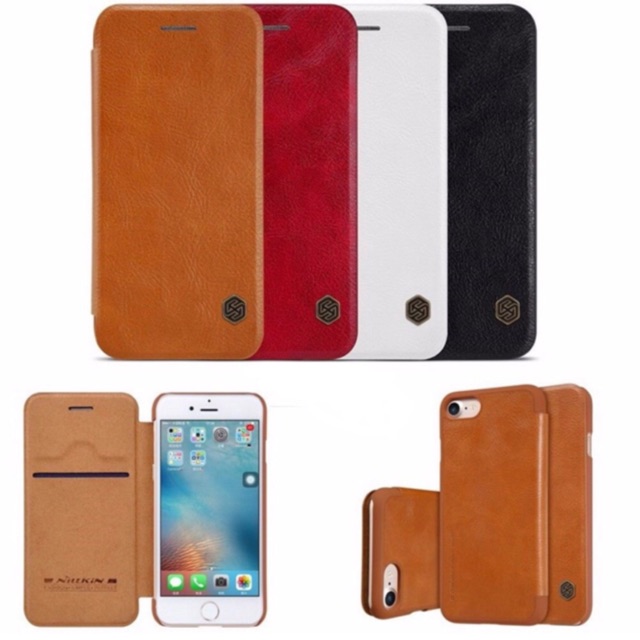Bao da iPhone X 6 6 Plus 7 Plus 7s Plus Nillkin Qin PU Leather