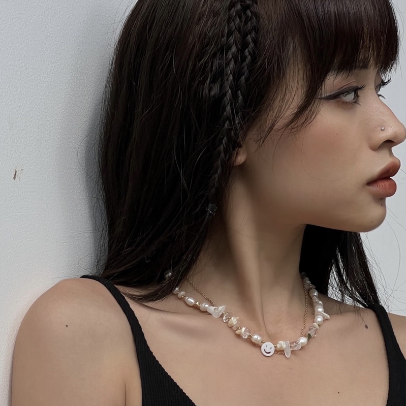 [028] Vòng cổ đá tone trắng xinh xắn - mango necklace